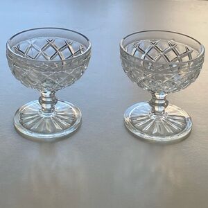 Set of 2 - Vintage Anchor Hocking Clear Depression Glass Sherbet / Dessert Cups